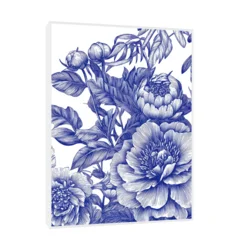 Canvas Slika na platnu Plavi cvetovi II, Sa ramom, 30 x 40 cm, Beli