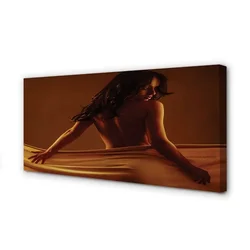 tulup.si Slika na platnu Ženska z materialom 140x70 cm