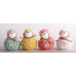 Uskršnja figura ovčica sa cvetićem 8,5cm ( 067405 )