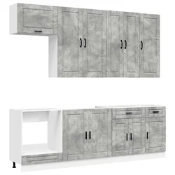 Kuhinjska jedinica PORTO 8 pcs Betonska siva Konstruirano drvo