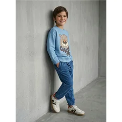 Sinsay - Oversize jogger trenerke sa optic wash efektom - plava