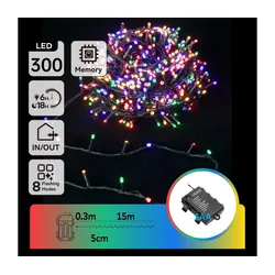 Aigostar - LED svetlosni lanac za spoljnu upotrebu 300xLED/8 funkcija 3xAA 15,3 m IP44 višebojan