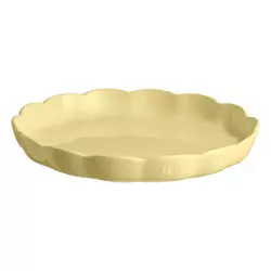 Tart tray, ceramic, 31 cm, Vanilla, Madeleine - Emile Henry