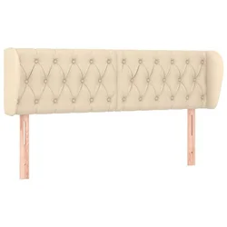 Vidaxl Vzglavje z ušesi krem 147x23x78/88 cm blago