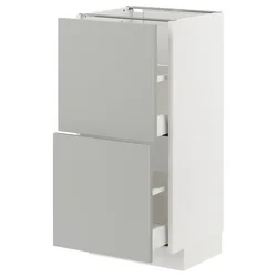 METOD / MAXIMERA Podni element,2 fioke, bela/Havstorp svetlosiva, 40x37 cm