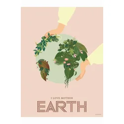 Vissevasse plakat I Love Mother Earth 50x70 cm