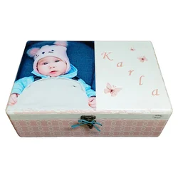 Personalizirane Kutije uspomena s fotografijom djeteta – Poklon za krštenje, rođendan vaše djevojčice - 8. 20x30x10cm - 18023