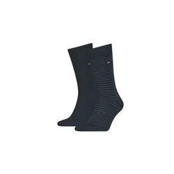 Moške nogavice TOMMY HILFIGER - dolge, temno modre, 2 para, 39/42