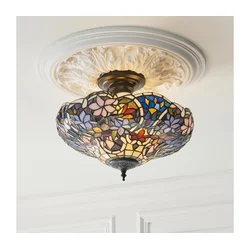 Endon 111915 - Površinski montiran Tiffany luster SULLIVAN, 3x E27/10W/230V, prečnik 40 cm