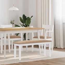 Klupa 110 cm bijela puna drvena guma