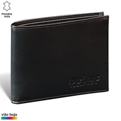 Princ Leather Muški novčanik Fold, Kožni, Crni