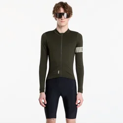 Dres Rapha Mens Pro Team Long Sleeve Midweight Jersey Bottle Green/ White M