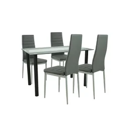Jedilni set Mezza 4+1 sivo-siv