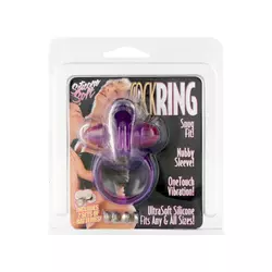 Rabbit Silicone Vibration Cockring Purple