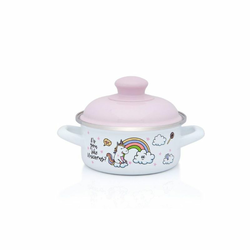 Metalac plitka šerpa 14cm/1l sa poklopcem Unicorns