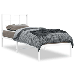 Vidaxl Kovinski posteljni okvir z vzglavjem bel 80x200 cm