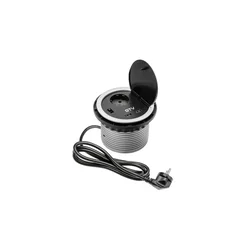 GTV vgradna vtičnica CHARGER 1x220V + 2xUSB O100mm