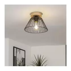 Brilagi - LED plafonski luster CERIA WIRE 1xE27/40W/230V prečnik 21 cm crna/hrast