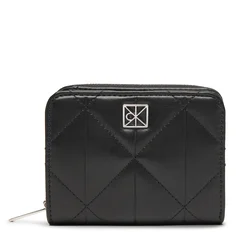 Calvin Klein Denarnica Quilted Flap Zip Around LV04F1124G Črna