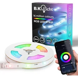 B.K. Licht B.K.Licht Wifi RGBIC LED trak 10m, App, Music Sensor