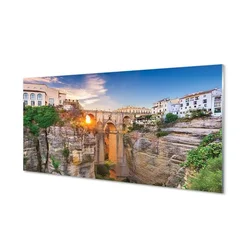 tulup.si Steklena slika Španija bridge sunset 100x50 cm 2 obešalnika
