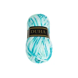 Preja DUHA - 50g / 150 m - bela, turkizna, modra