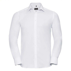 Mens Long Sleeve Herringbone Shirt Russell