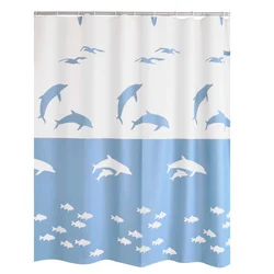 Zavesa za kadu Flipper 180x200cm plavo-bela Ridder