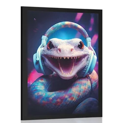 Plakat kača s slušalkami - 20x30 no frame