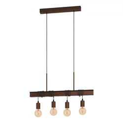 EGLO Viseća lampa TOWNSHEND 4 4xE27 70 cm antik smeđa 43523
