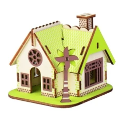 Čarolijashop 3d drvena slagalica - Zelena kućica ( 703)
