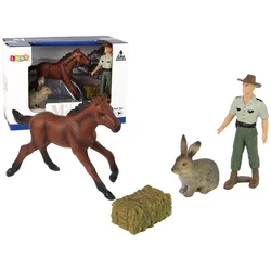 Set figuric živali Konj Zajec Kmet