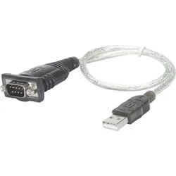 MANHATTAN SERIJSKI USB-ADAPTER MANHATTAN, MOŠKI KONEKT. USB 1.1 A/9-POLNI M. KON. D-SUB, SIV, 0,45 M
