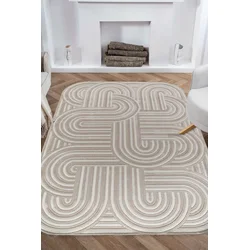 Conceptum Hypnose Tepih Amorf-Ar005, Pravougaoni, 120x180 cm, Krem-bež