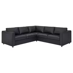 VIMLE Ugaona sofa, 4-sed, Grann/Bomstad crna