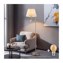 BRILAGI - LED podna lampa CERIA 1xE27/60W/230V + LED/2,1W mat hrom/bela