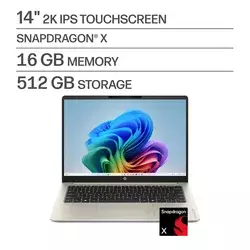 HP - OmniBook 3 - 14 2K Touchscreen Laptop - Snapdragon X - 16GB Memory - 512GB SSD - Copilot+ PC - Warm Gold