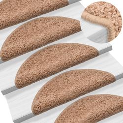 Prostirke za stepenice 15 kom 65x21x4 cm bež poluokrugle velike