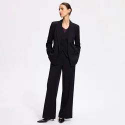 Reserved - Pantalone sa širokim nogavicama na crtu