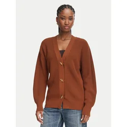 Elisabetta Franchi Pletena jopica MK-01S-66E2-V400 Rjava Regular Fit
