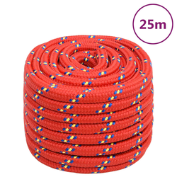 vidaXL Vrv za čoln rdeče 20 mm 25 m polipropilen