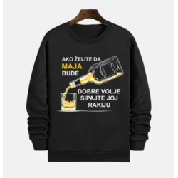 MAFIMI Ženski duks Ako želite da budem dobre volje, Crni
