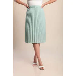Plus size plisirano midi krilo, menta