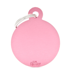 MyFamily Basic Veliki Pink Okrugli Privezak Za Graviranje Aluminijum