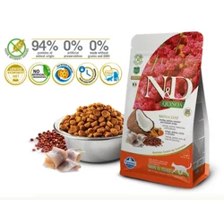 N&D Suva hrana Cat Quinoa Skin&Coat, Herring, Coconut-Curcuma 1,5kg