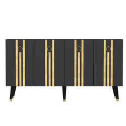 HANAH HOME Komoda Isil Anthracite Gold