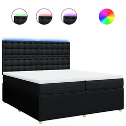 Vidaxl Box spring postelja z vzmetnico črn 200x200 cm blago