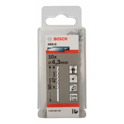 BOSCH HSS-G, DIN 338 4.3x47x80mm 2608585487 Set burgija za metal od 10 komada