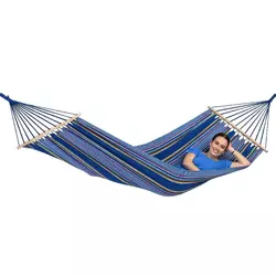 Amazonas viseča mreža s palico, modra