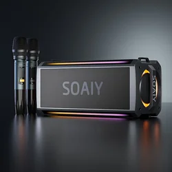 Soaiy Bluetooth zvučnik sa 2 mikrofona, Crni